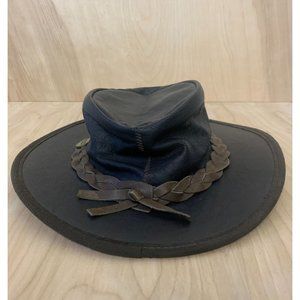 Barmah Outback Waterproof Leather Hat Black #1026